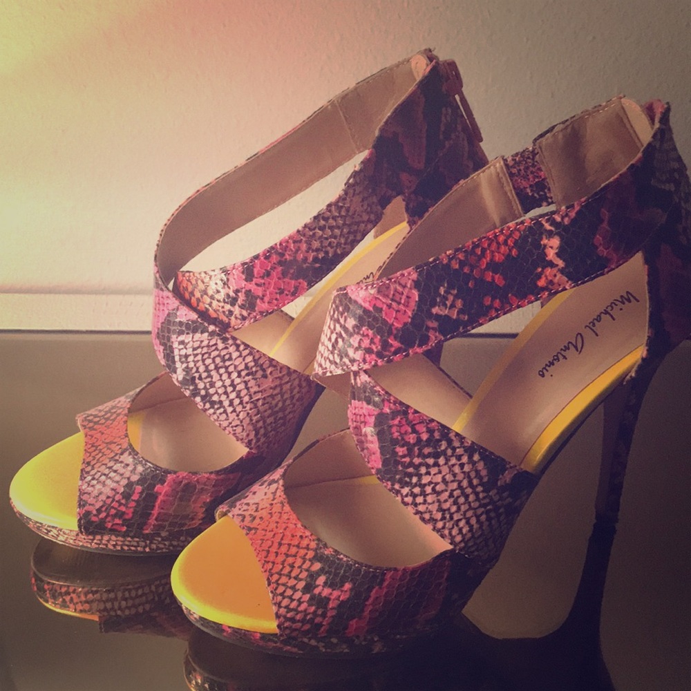 Sexy strappy high heeled sandals
